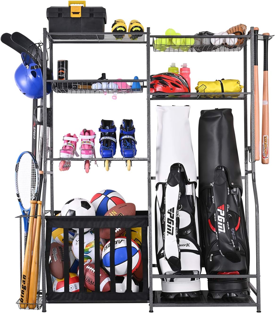 Golf Equipment Garage Organizer - Stojak do przechowywania sprzętu sportowego w