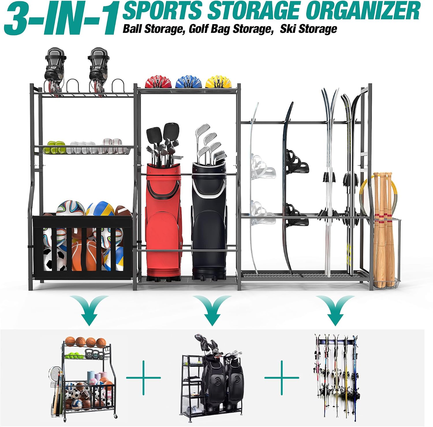Organizer na sprzęt sportowy,  – Golf Equipment Garage Organizer recenzja i cena